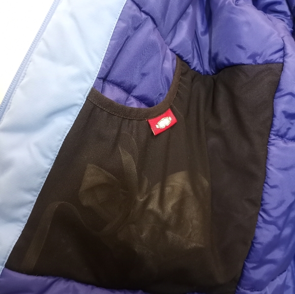 LL Bean Ski Snow Size Medium Light and Dark Blue Colorblock Hooded Ski Snow Coat - Picture 4 of 16